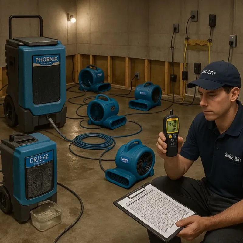 Structural Drying and Dehumidification process in Primera, TX